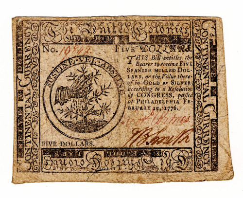 Continental Currency, Five Dollars