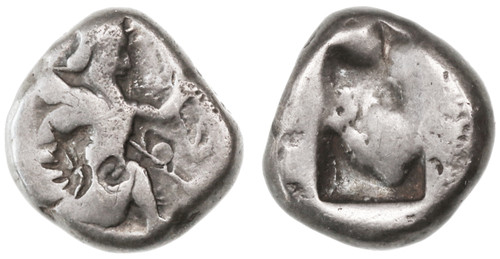 Persia, Achaemenid Kings AR Siglos, Numerous countermarks, Darios I to Xerxes II