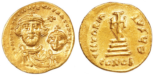 Heraclius with Heraclius Constantine AV Gold Solidus