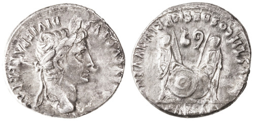 Augustus AR Denarius, Caius and Lucius Caesars