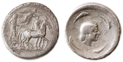 Sicily, Syracuse AR Tetradrachm, Published plate coin