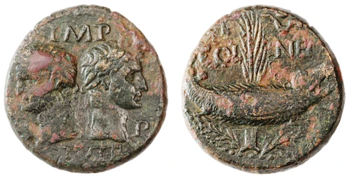 Augustus and Agrippa AE Dupondius
