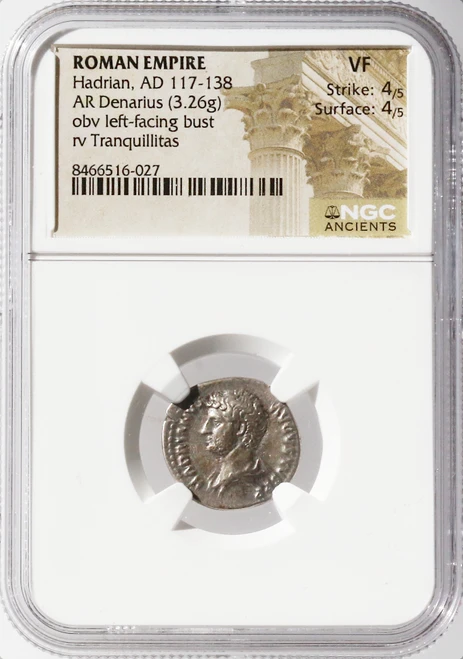 Hadrian AR Denarius, RARE