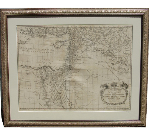 Antique Very Large Imposing Map of Palestine - The Promised Land at the time of David and Solomon, Blair 1768, Custom frame with museum grade matting Antique Very Large Imposing Map of Palestine - The Promised Land at the time of David and Solomon, Blair 1768, Custom frame with museum grade matting