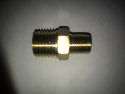 1/4 Male NPT x 1/8 Male NPT Brass Hex Nipple (IN USA)