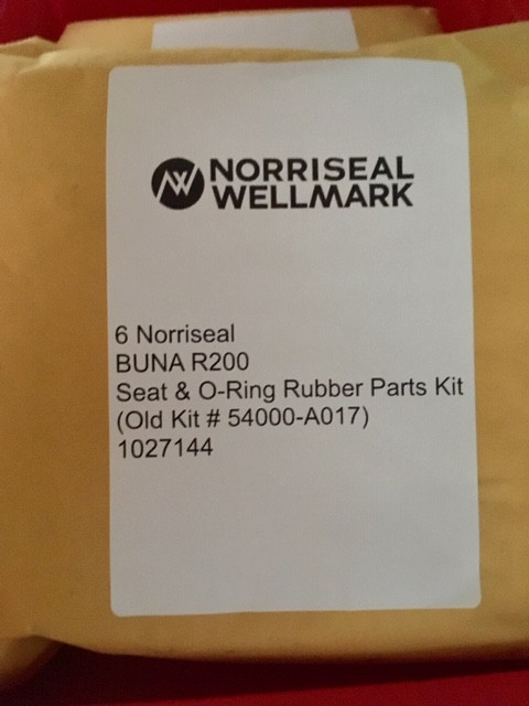 6 Norriseal BUNA R200 Seat & O-Ring Rubber Parts Kit (Old Kit # 54000-A017) 1027144