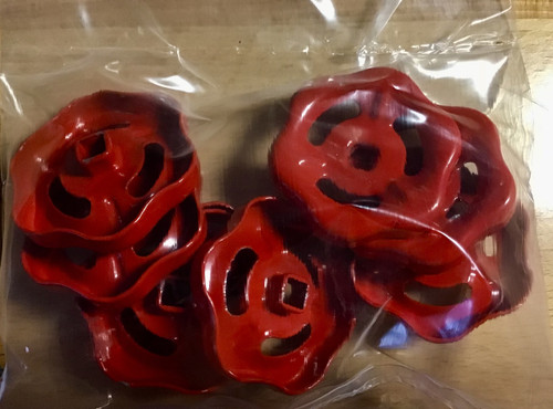Red Gate Valve Handles - for BSP Maestrini Gate Valves for 1/2 & 3/4 sizes