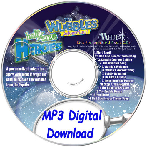 The Wubbles Adventure Personalized Kids Music - MP3 DIGITAL DOWNLOAD