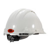 PIP MK8 Evolution Vented, Type II Hard Hat with HDPE Shell, EPS Impact Liner, Polyester Suspension and Wheel Ratchet Adjustment, White, Back and Side View