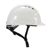 PIP MK8 Evolution Vented Type II Linesman Safety Helmet with HDPE Shell, EPS Impact Liner, Polyester Suspension, Wheel Ratchet Adjustment and 4-Point Chin Strap, White, Side View