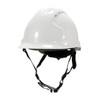 PIP MK8 Evolution Vented Type II Linesman Safety Helmet with HDPE Shell, EPS Impact Liner, Polyester Suspension, Wheel Ratchet Adjustment and 4-Point Chin Strap, White