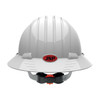 PIP Evolution® Deluxe 6161 Vented, Full Brim Hard Hat with HDPE Shell, 6-Point Polyester Suspension and Wheel Ratchet Adjustment, White, Back View