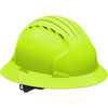 PIP Evolution® Deluxe 6161 Vented, Full Brim Hard Hat with HDPE Shell, 6-Point Polyester Suspension and Wheel Ratchet Adjustment, Neon Yellow