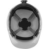 PIP Dom™ Cap Style Smooth Dome Hard Hat with HDPE Shell, 4-Point Textile Suspension, and Swing Wheel Ratchet Adjustment, White, Bottom View