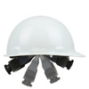 PIP Dom™ Cap Style Smooth Dome Hard Hat with HDPE Shell, 4-Point Textile Suspension, and Swing Wheel Ratchet Adjustment, White, Side Straps View