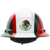 PIP Kilimanjaro™ Full Brim Hard Hat with HDPE Shell, 4-Point Textile Suspension, Graphic Wrap, and Wheel Ratchet Adjustment, White, Front View