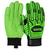 PIP Boss® Green Glove with Corded Cotton Palm, Spandex Back, and TPR Impact Protection, Green, 6 Pairs