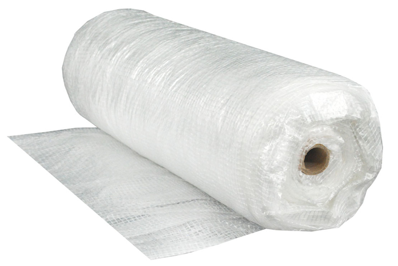 String Reinforced Clear Poly Sheeting 6 mil 20' x 100' Square Scrim Pattern  - First Place Supply