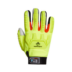 Endura® Impact Resistant Hi-Viz Goatskin Driver Gloves with Graingoat Palm (378HVKGVB)—Superior Glove™