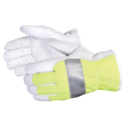 Endura® Hi-Viz Thinsulate Lined Goatskin Drivers Gloves with Silver Stripe (Pack of 12) (378GHVTL)—Superior Glove™