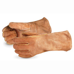 Endura® Deluxe Brown Split Leather 4mm Foam Lined Welding Gloves (Pack of 12) (505BS)—Superior Glove™