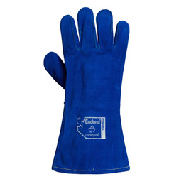 Endura® Deluxe Blue Split Leather Fully Lined Welding Gloves (Pack of 12) (505BU)—Superior Glove™