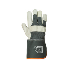 Endura® Cowgrain Leather Fitters Work Gloves with Rubberized Gauntlet Cuff (Pack of 12) (76GR)—Superior Glove™