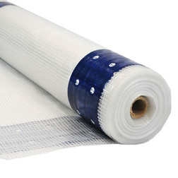 12 mil Scaf-Lite 13' x 100' Flame Retardant White Scaffold Sheeting with Reinforced Blue Eyelet Bands