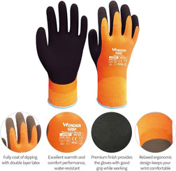 WONDER GRIP® WG310HY Wonder Grip Hi-Vis Extra Grip Natural Rubber Palm  Gloves - The Glove Warehouse