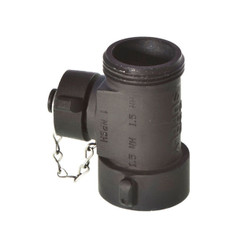 C&S Supply 1.5" Female Inlet with 1.5" Male x 1" Male Outlets with Cap & Chain T-Valve | T-1.5NST