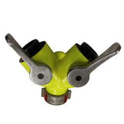 C&S Supply 1.5" Female Inlet with 2 x 1.5" Male Outlets High Visibility Wye Valve | WV15-HIGH-VIZ