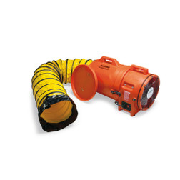 Allegro 12" Axial AC Plastic Blower with Canister and 25' Ducting - 220V AC/50 Hz | 9543-25E