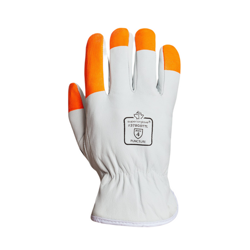 Endura® Thinsulate Lined Durable Goatskin Drivers Gloves with Hi-Viz Fingertips (Pack of 12) (378GOTTL)—Superior Glove™