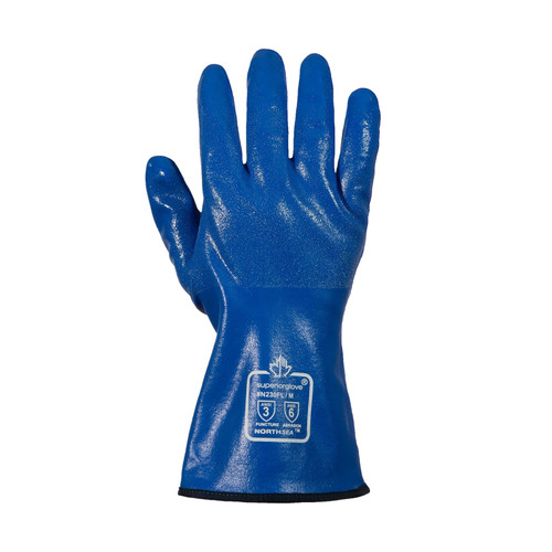 North Sea™ Cold & Oil Resistant 12" Fleece Lined Nitrile Coated Fishing Gloves (Pack of 12) (N230FL)—Superior Glove™