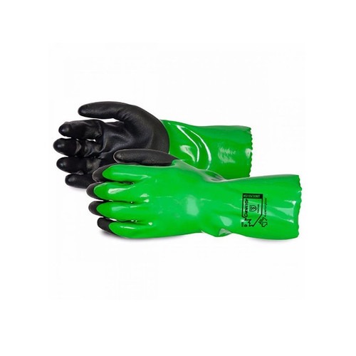 Chemstop™ Chemical Resistant 18-Gauge Nylon Liner PVC Coated Gloves with Nitrile Palm Overip (Pack of 12) (S18V30NT)—Superior Glove™