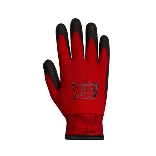 Dexterity® Black Fleece Lined PVC Palm Coated Red Nylon Gloves (Pack of 12) (SNTAPVC)—Superior Glove™
