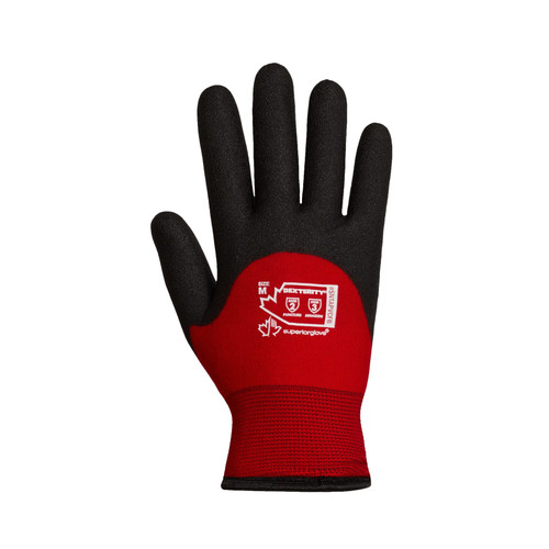 Dexterity® Black Fleece Lined 3/4 PVC Palm Coated Red Nylon Gloves (Pack of 12) (SNTAPVCFB)—Superior Glove™