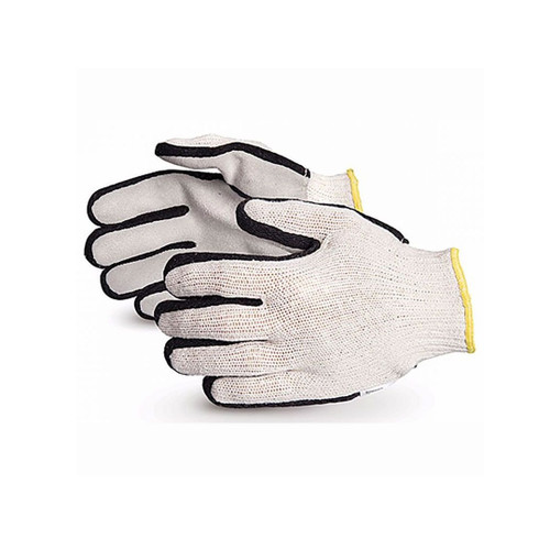 Endura® Sidewall String Knit Cotton/Poly Gloves with Split Leather Palm (Pack of 12) (SQSWKS)—Superior Glove™