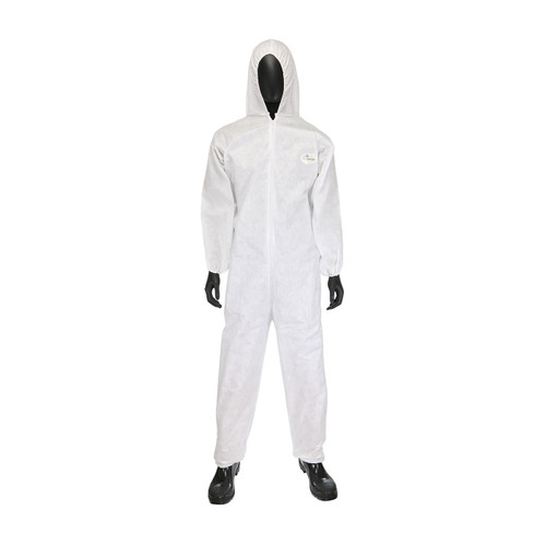 PosiWear M3 White Coverall with Zipper Front, Hood, Elastic Wrists & Ankles (Each)