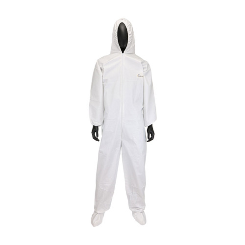 PosiWear BA White Coverall 58 gsm With Hood & Boot, Elastic Wrist & Ankles (Each)