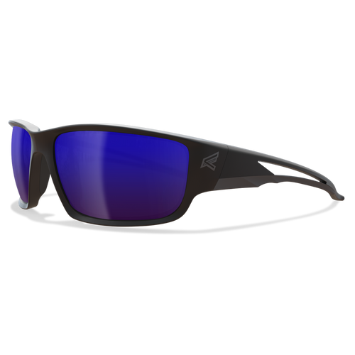 Edge Kazbek - Safety Glasses with Black Frame and Polarized Aqua Precision Blue Mirror Lens