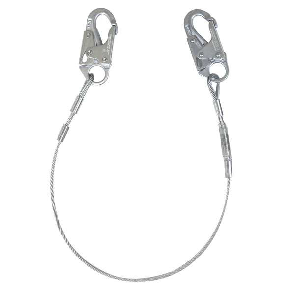 FallTech 4' Restraint Lanyard; Cable with Snap Hooks