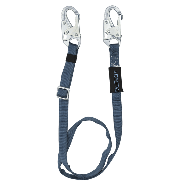 FallTech Adjustable Restraint Lanyard; Web, 6' to 10' with Snap Hooks