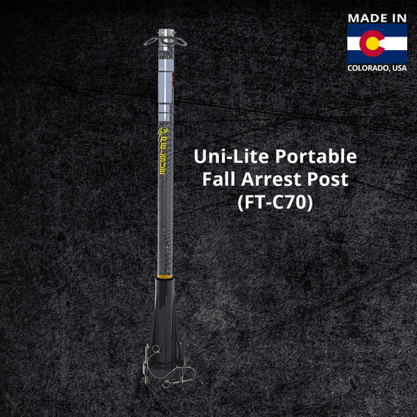 Pelsue Uni-Lite Portable Fall Arrest Post + AC-34RX Anchor Clamp (19"-34", Hex Drive) (FT-C70-AC-34RX), FT-C70