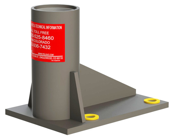 Pelsue Permanent Davit System - DK1824 Mast (18"/24" Offset) + DSS-F1 Floor Mounted Base Plate/Sleeve (DK1824-DSS-F1), DSS-F1