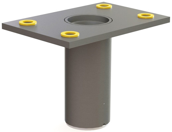 Pelsue Permanent Davit System - DK3036 Mast (30"/36" Offset) + DSS-F3 Flush Floor Mount Sleeve (Existing Concrete), DSS-F3 