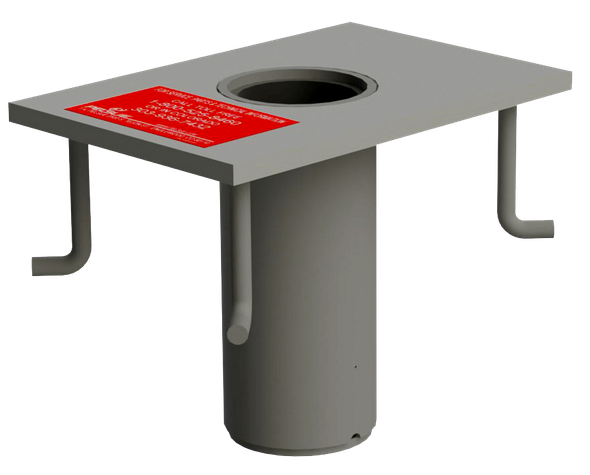 Pelsue Permanent Davit System - DK4248 Mast (42"/48" Offset) + DSS-C1 Flush Floor Mount Sleeve (Freshly Poured Concrete), DSS-C1