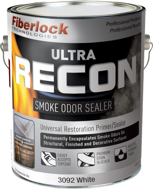 Fiberlock Ultra Recon - Universal Restoration Primer / Sealer Encapsulant with Odorlock Technology - 1 Gallon White.
