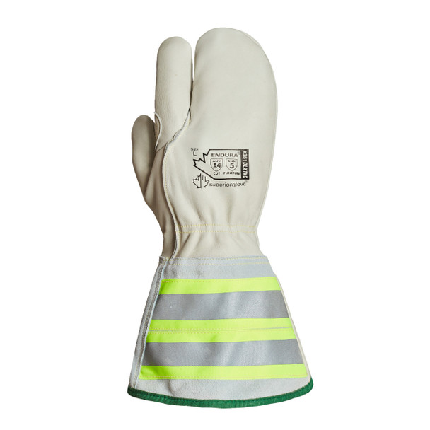Endura® Deluxe Cut Resistant Kevlar Winter Version Thinsulate Lined Lineman Mitts with 6" Reflective Cuffs (361DLXTKG)—Superior Glove™