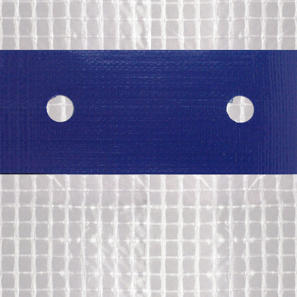 12 mil Scaf-Lite 13' x 100' Clear Scaffold Sheeting with Reinforced Blue Eyelet Bands